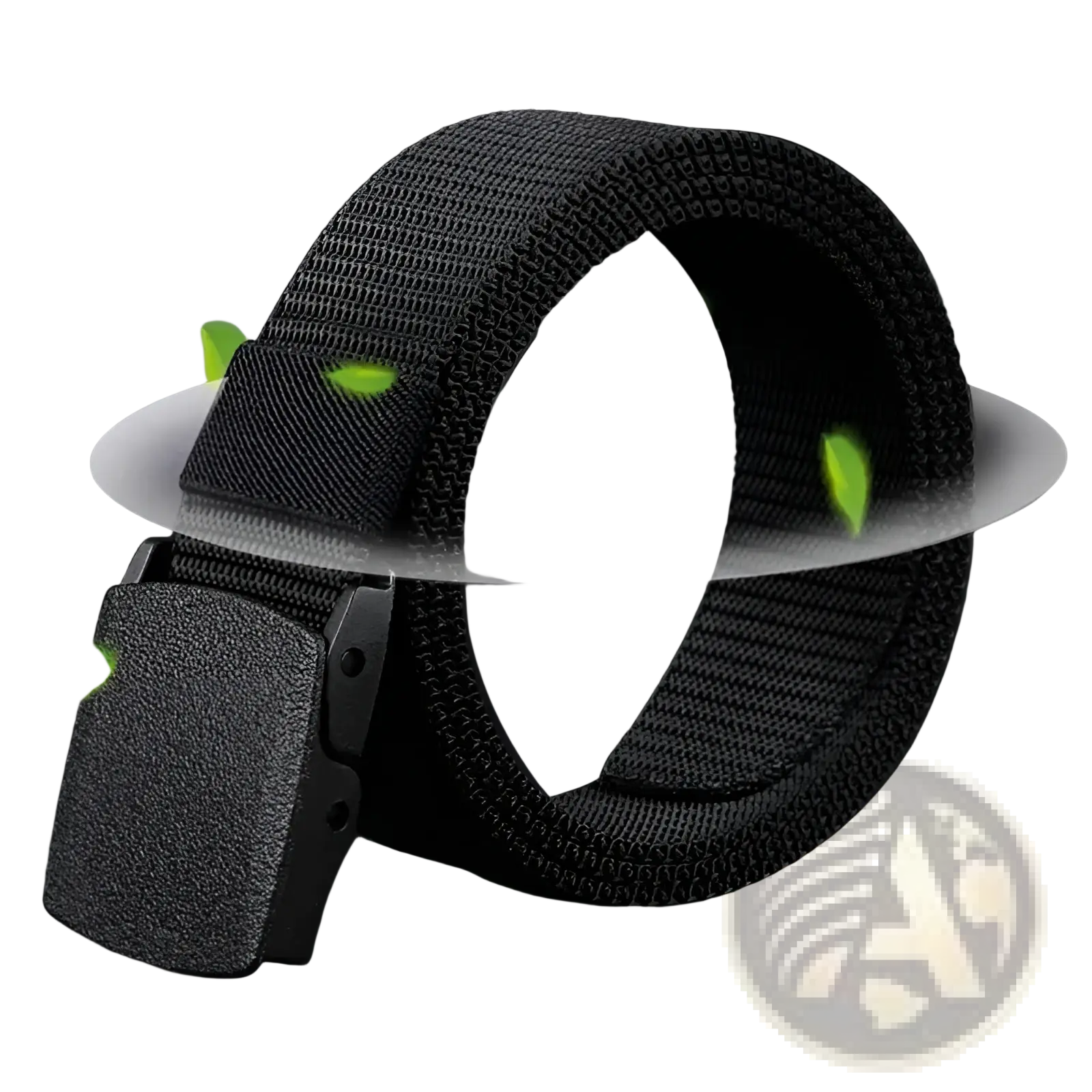 Black tactical nylon web belt with matte-finish plastic buckle 120cm designed for durable outdoor use