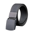 Tactical nylon web belt in gray with a matte-finish plastic buckle measuring 120cm for secure fit
