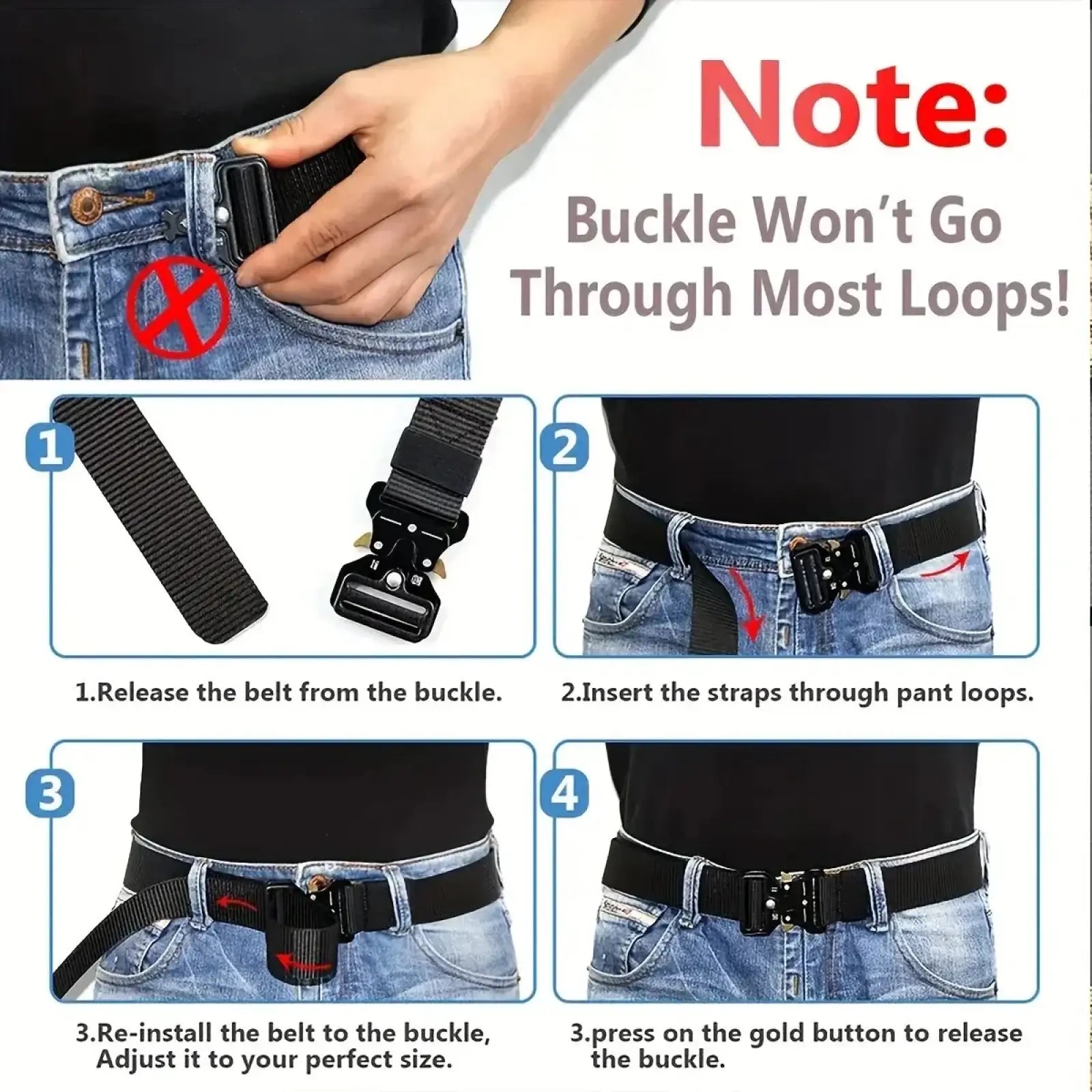 Black tactical polyester belt unisex outdoor utility strap with sturdy metal buckle and adjustable design