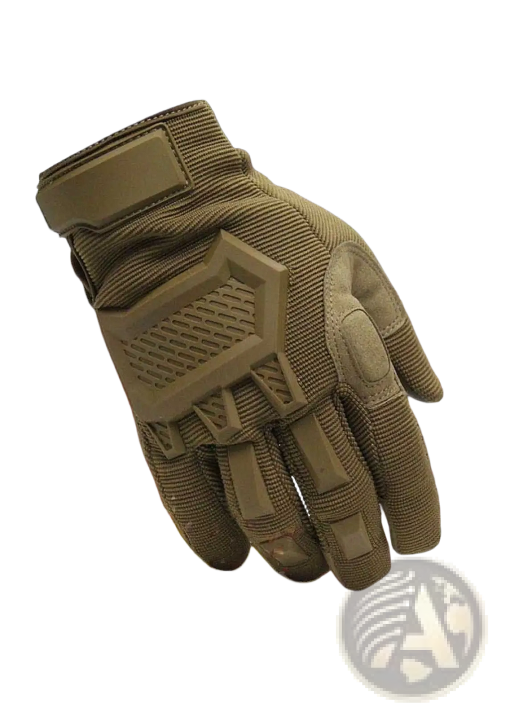 Tan tactical touch screen military gloves with reinforced palm and finger padding and breathable mesh design