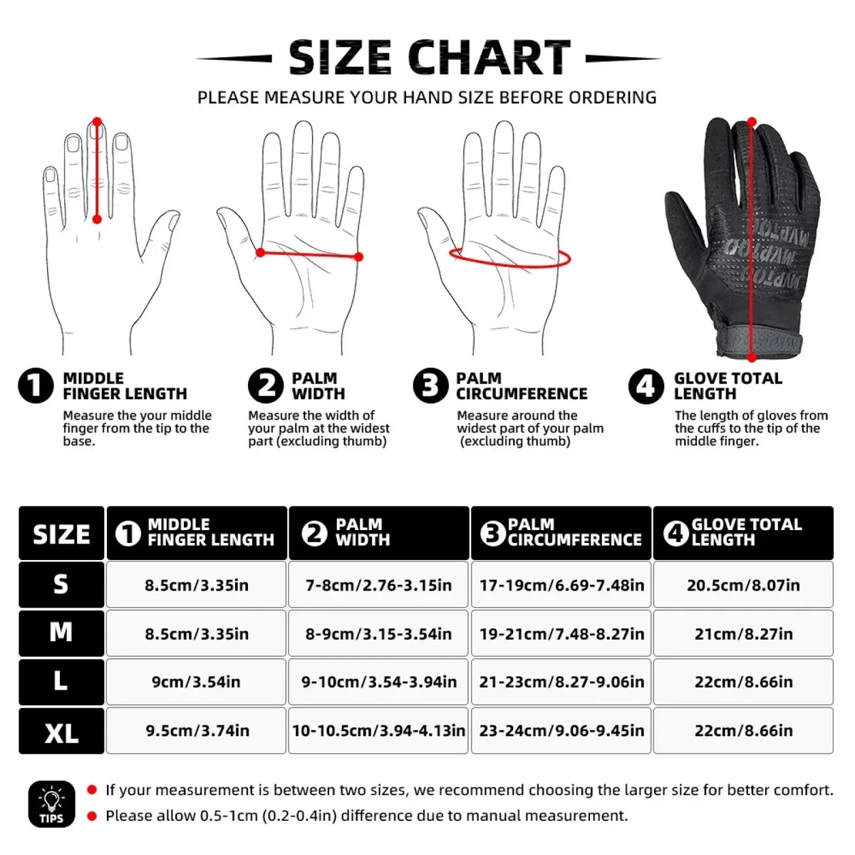 Black tactical touchscreen glove with textured grip and reinforced knuckle padding for lightweight outdoor sports use