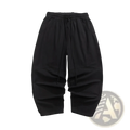 Black tai chi linen baggy pants with elastic waistband drawstring loose fit relaxed casual trousers