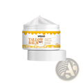 White jar of Wiyun Tallow Balm with yellow honey label and white balm dollop for anti wrinkle cream 30g