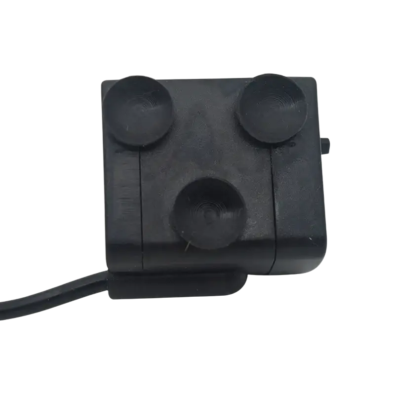 Black plastic suction cup mount with three adhesive pads and cable for tank filtration pump water circulation pump
