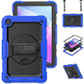 Blue and black rugged tb336fu xiaoxin pad 11 armor case with built-in stand and strap shown from the back side