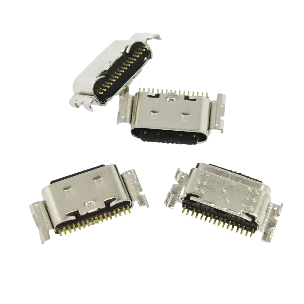 Silver usb-c charging port connectors with gold-plated contacts for tecno spark usb charging port flex cable