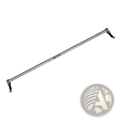 Silver telescopic fitness bar with black end clips designed as a hunter bar and hanging rod for versatile use