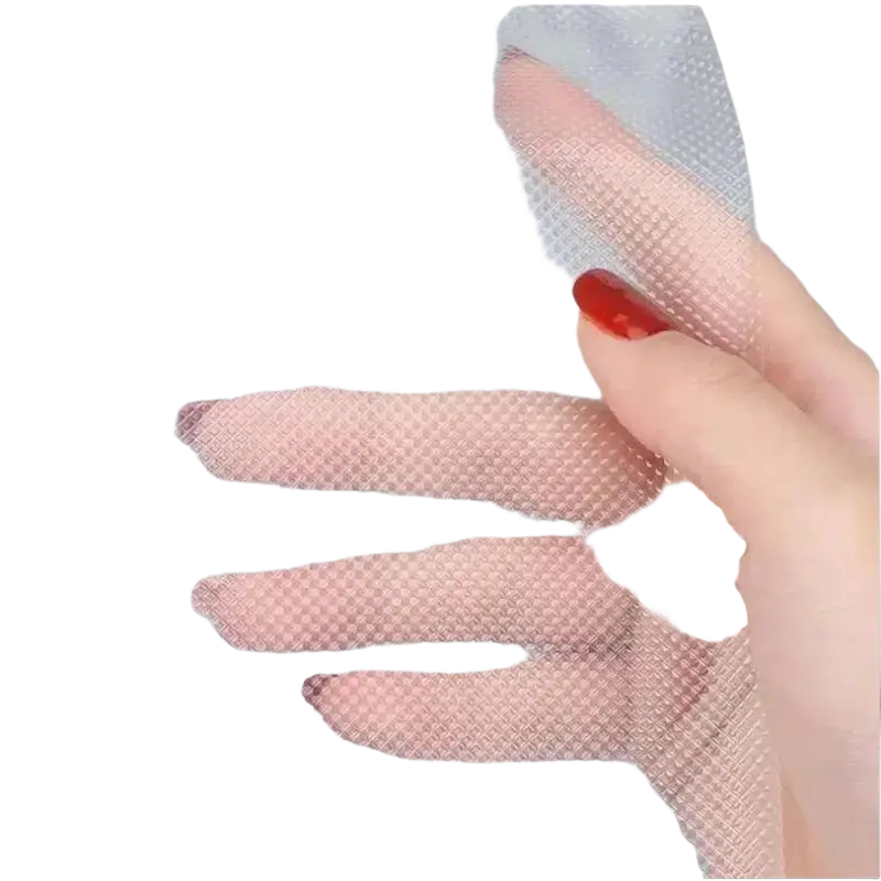 Sheer white textured vacuum bags 12x20cm with translucent mesh and fine grid pattern for food sealing 100pcs