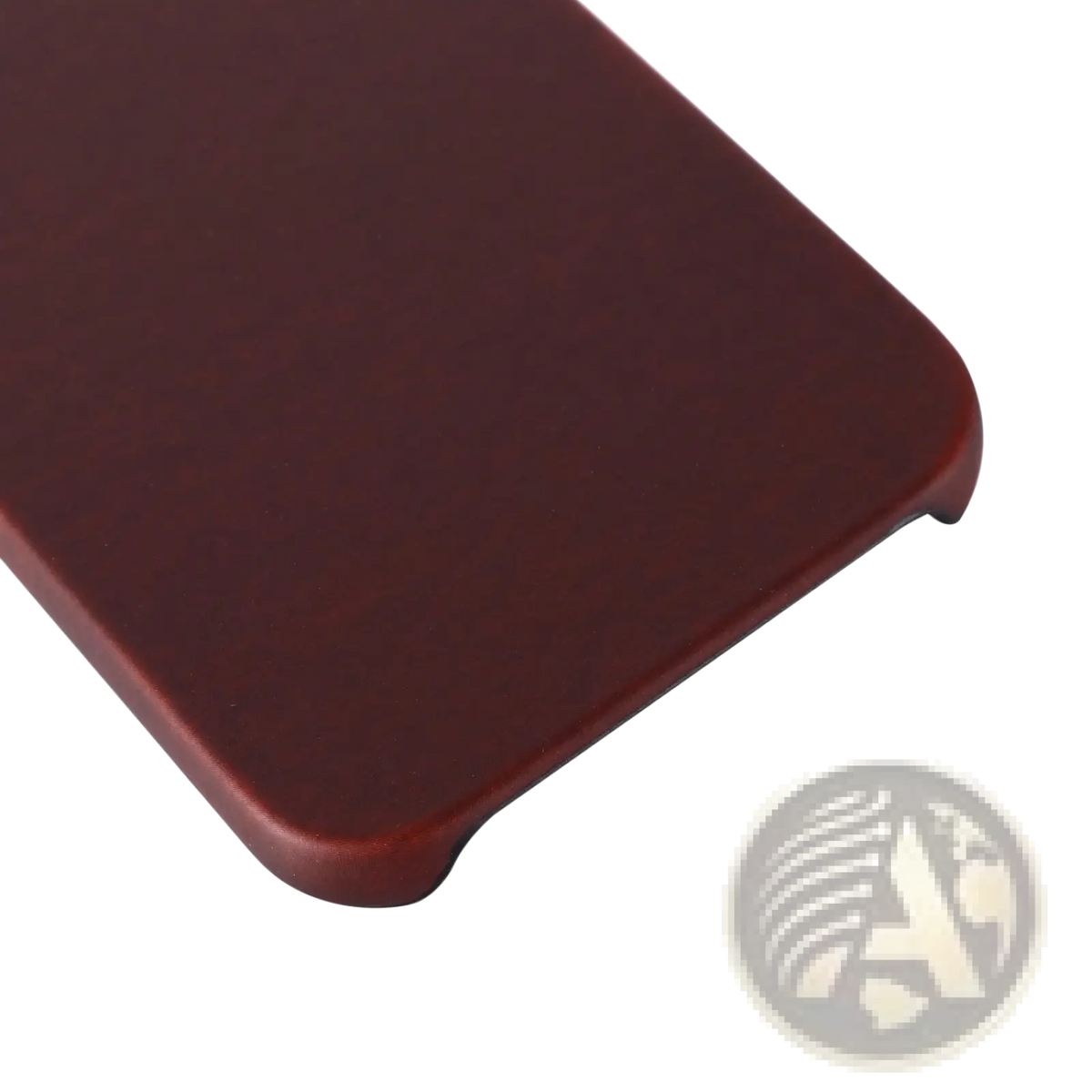 Back view of a sleek dark red matte finish thermal color changing iPhone case with rounded edges and minimalist design