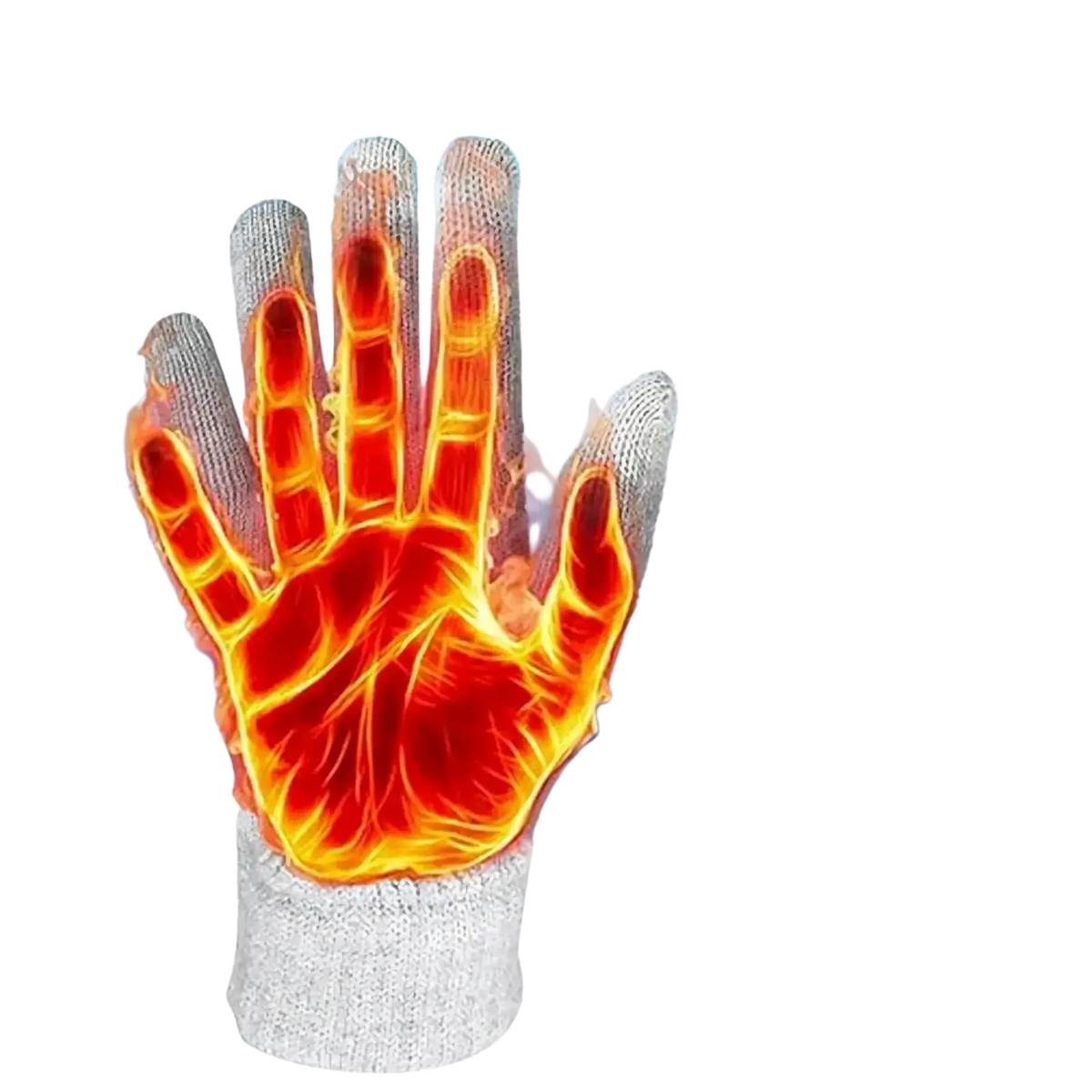 Silver mesh thermal touchscreen winter gloves for men and women with heat visualization on the back side