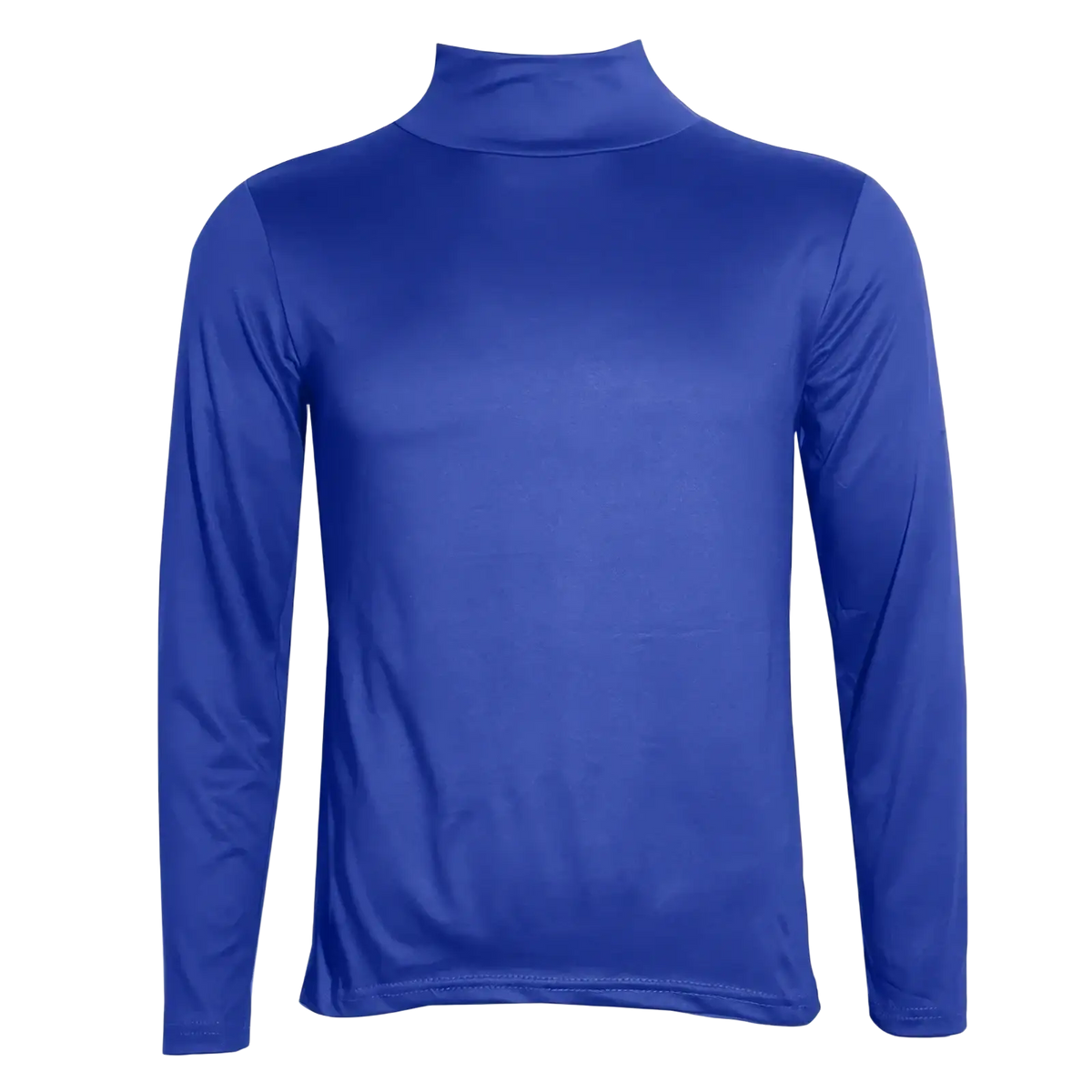 Men’s thermal turtleneck slim fit long sleeve shirt in royal blue with smooth performance fabric finish