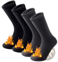 Black thermal winter socks with flame graphics at toes designed for unisex cold protection and warmth