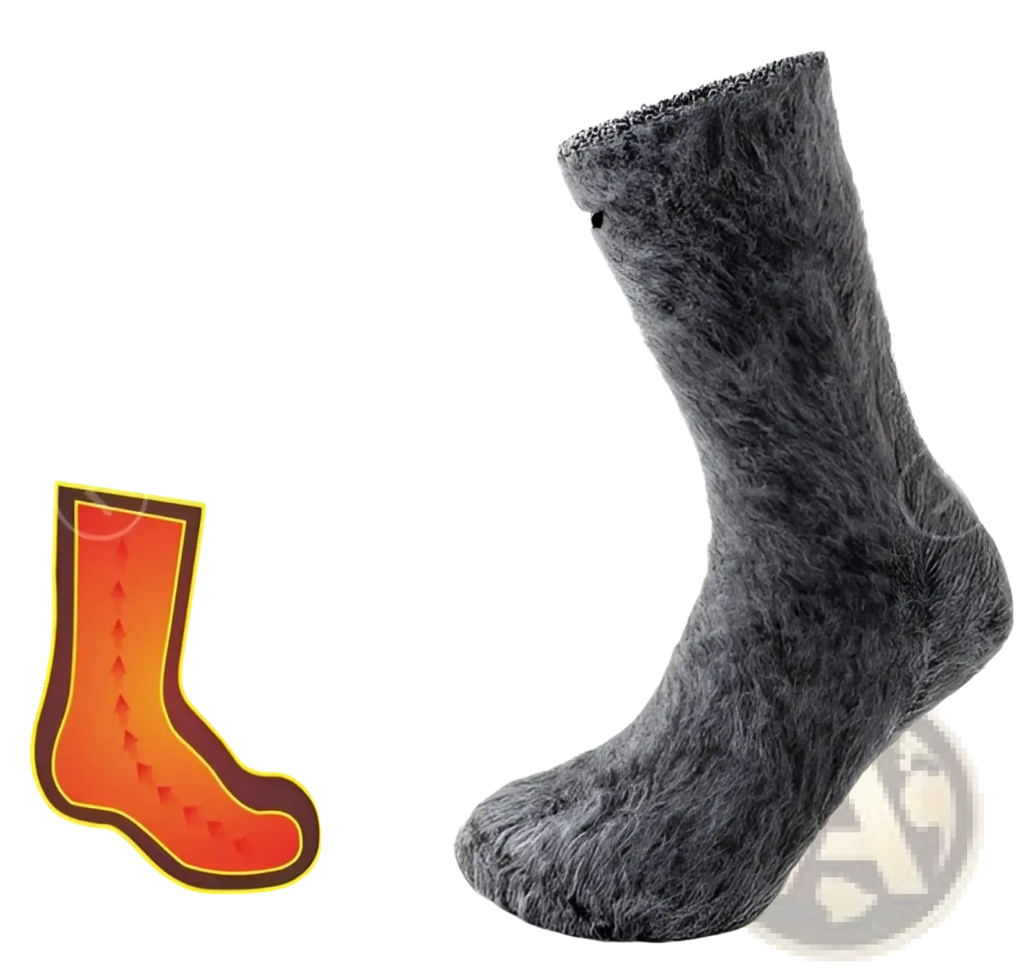 Dark gray thermal winter sock with heavy brushed material and thick cushioning for extreme cold protection unisex