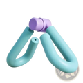 Lavender and teal ergonomic thigh master pelvic floor exerciser with central pivot leg splitter for toning legs