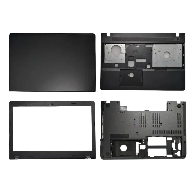 Black plastic laptop casing components including lid base screen bezel and frame for thinkpad e570 e570c e575 models