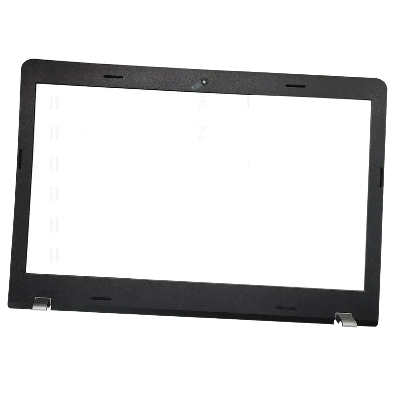 Black plastic laptop screen bezel with integrated camera and hinge mounts for thinkpad e570 e570c e575 models
