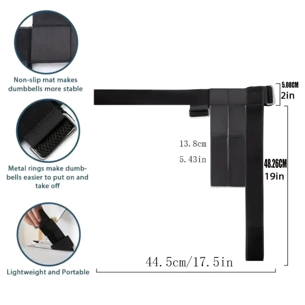 Black non-slip tibialis trainer dumbbell foot attachment with metal rings and lightweight design for ankle weight use