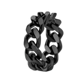 Black stainless steel cuban chain ring with a bold heavy-duty design from titanium steel cuban ring set