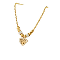Titanium steel love pendant necklace with a gold chain, heart-shaped tree design, sparkling stones, and heavy sense beads