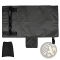 Black durable fabric toddler airplane seat extender travel footrest hammock with adjustable straps and mesh pocket