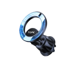 Black magnetic car phone holder for Magsafe with glowing blue ring and Topk branding, front view