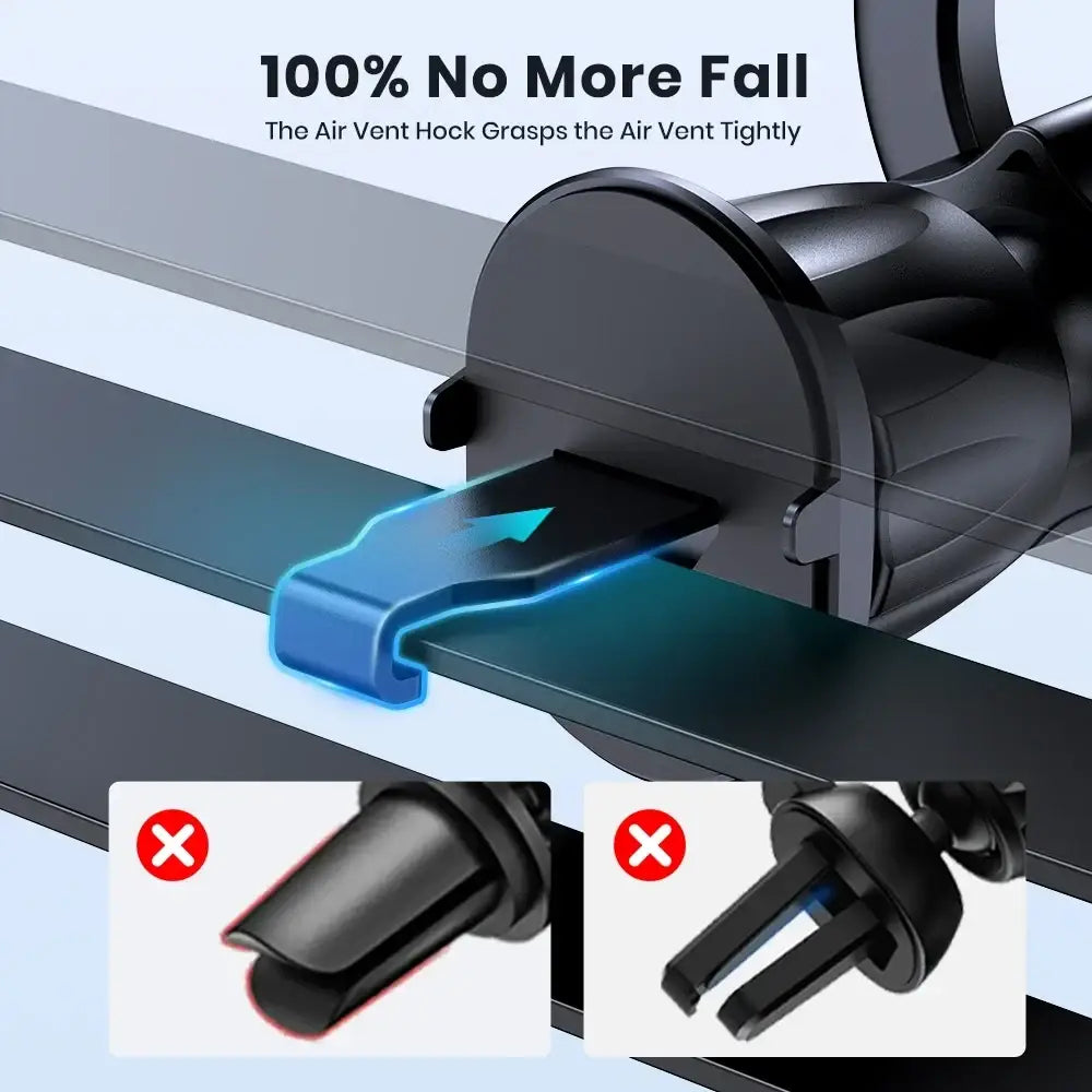 Topk magnetic car phone holder black plastic air vent mount with blue accent clip for secure grip