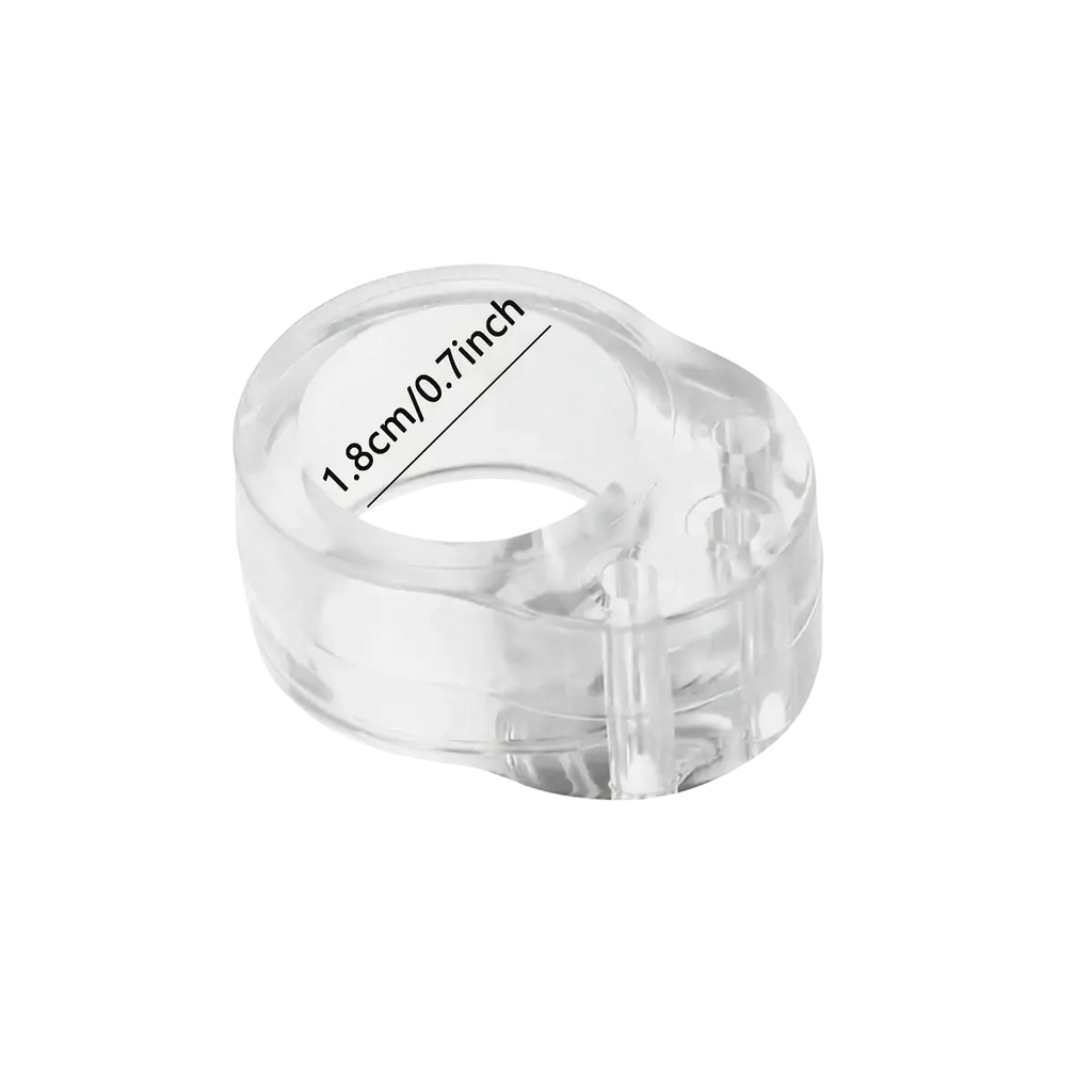 Transparent door handle wall protector made of clear plastic with glossy finish and molded internal structure