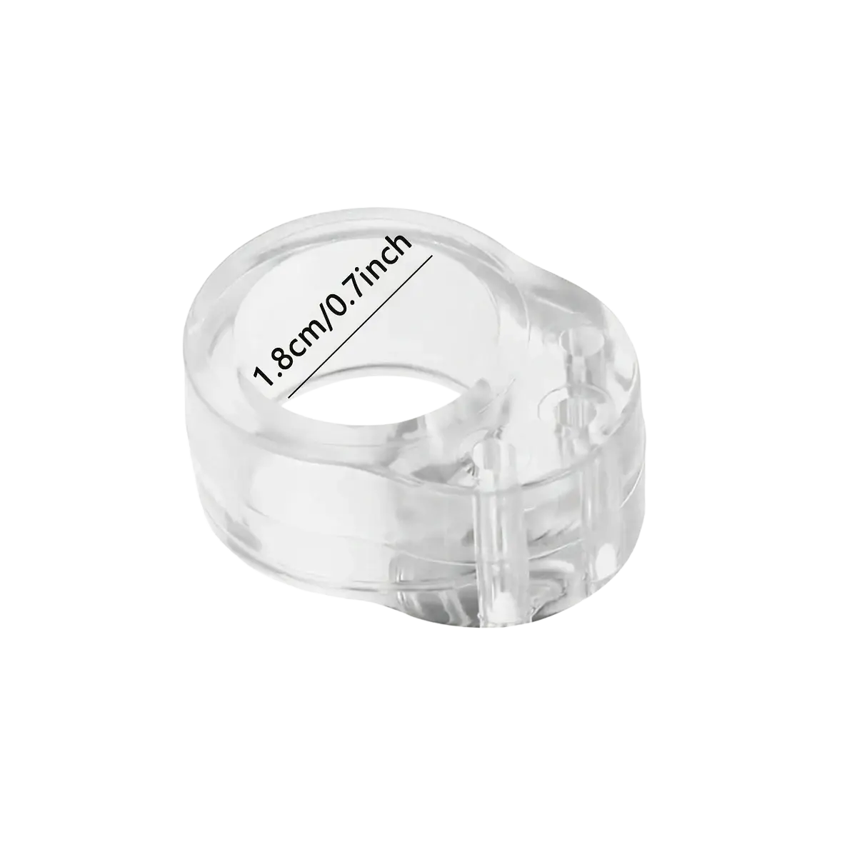 Transparent door handle wall protector made of clear plastic with glossy finish and molded internal structure