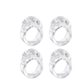Transparent door handle wall protectors made of clear plastic rings with a textured segmented design