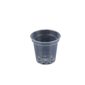 Clear plastic transparent orchid pot with flared rim and drainage holes for growing phalaenopsis orchids