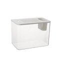 Transparent pet and abs fish tank featuring a clear plastic container with a gray perforated lid and integrated handle