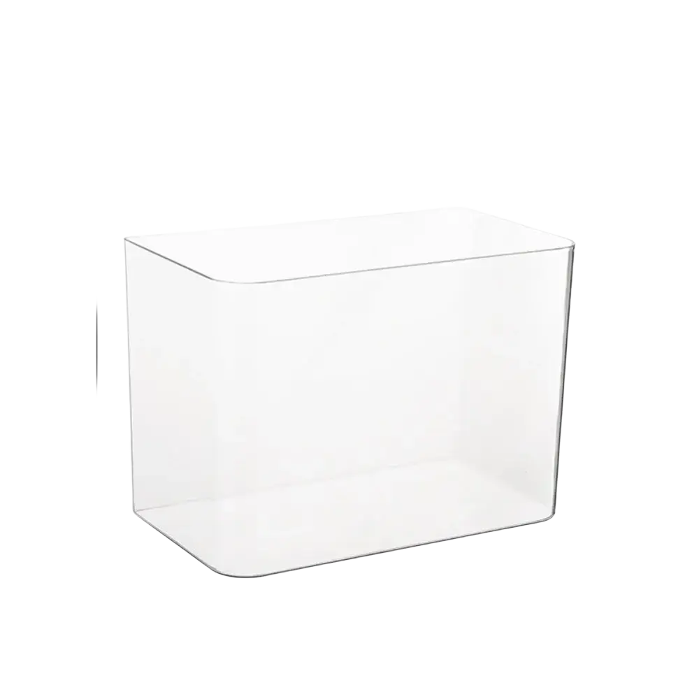 Transparent pet and abs fish tank with lid made of clear plastic measuring 31.6cm by 18cm by 22.5cm