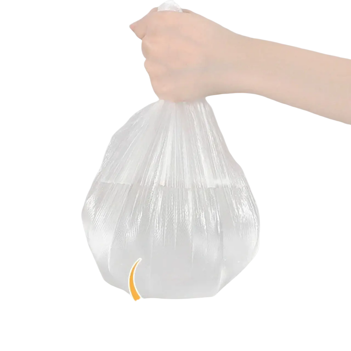 Transparent plastic furniture dust cover with clear plastic water bag and white cap designed for load bearing up to 500ml