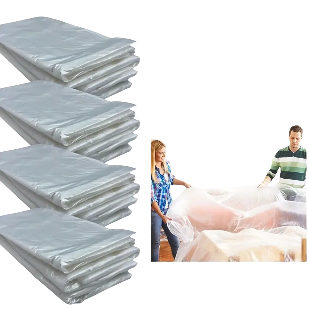 Transparent plastic furniture dust cover film sheets made of clear dustproof plastic for protective use