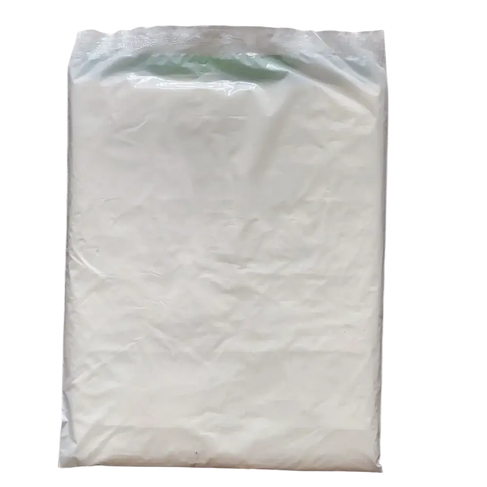 Transparent plastic furniture dust cover protector in translucent white plastic with a faint green seal at the top