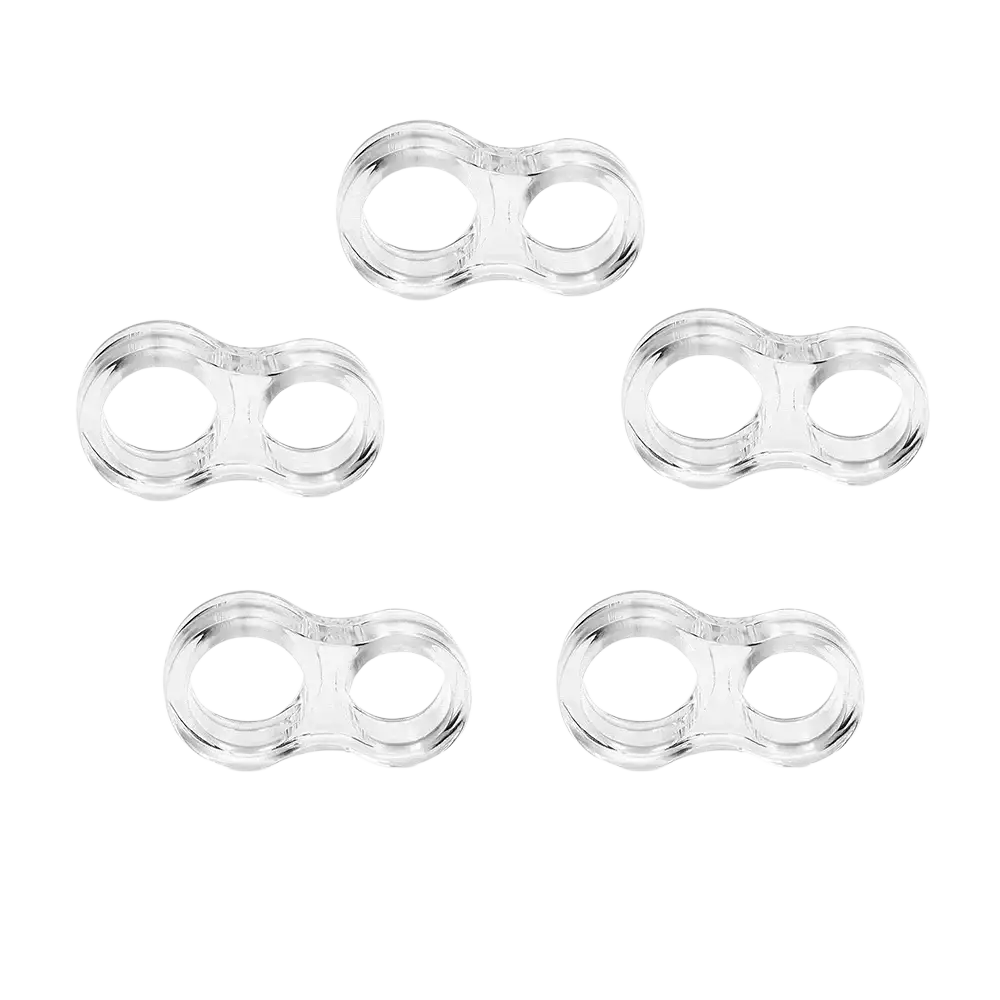 Clear plastic double-ring connectors made of transparent silicone for door handle wall protector installation