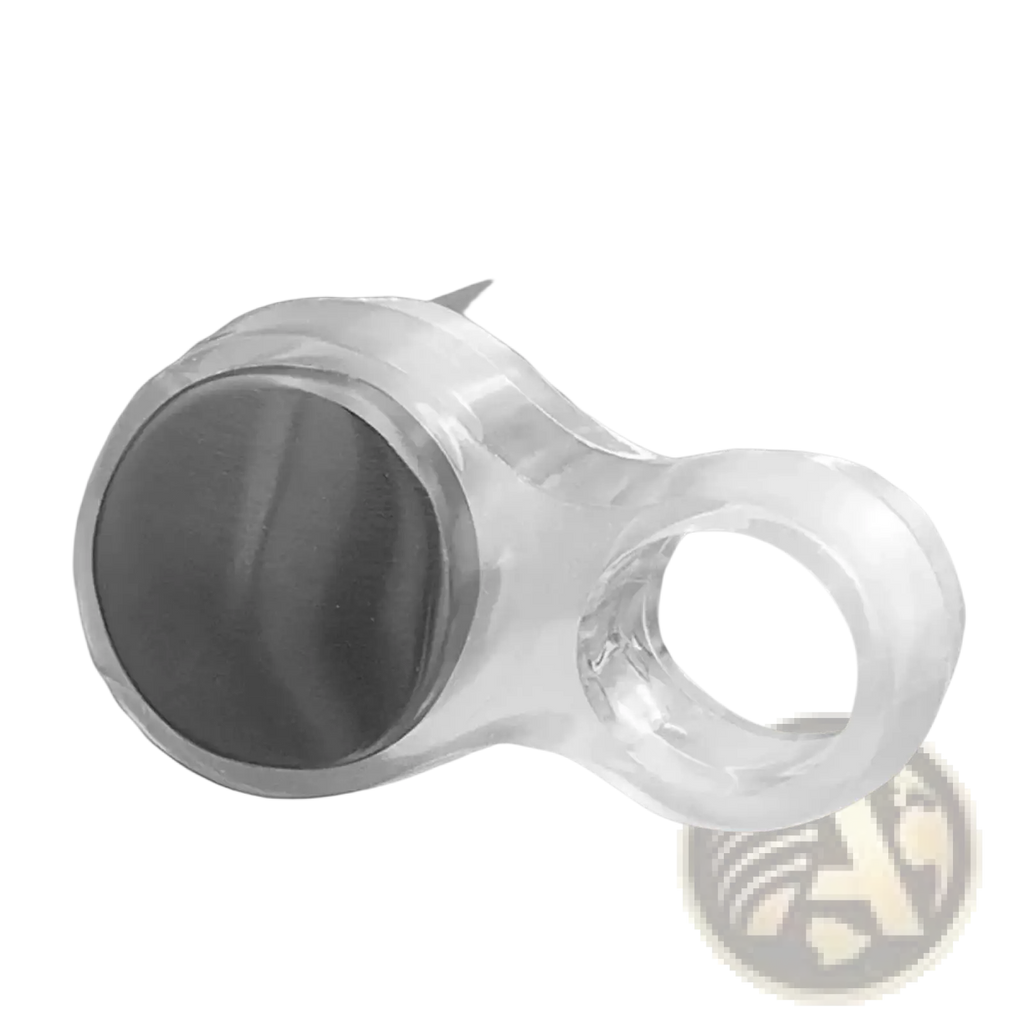 Transparent silicone door handle wall protector featuring a clear plastic cover with circular cutout and rounded edges