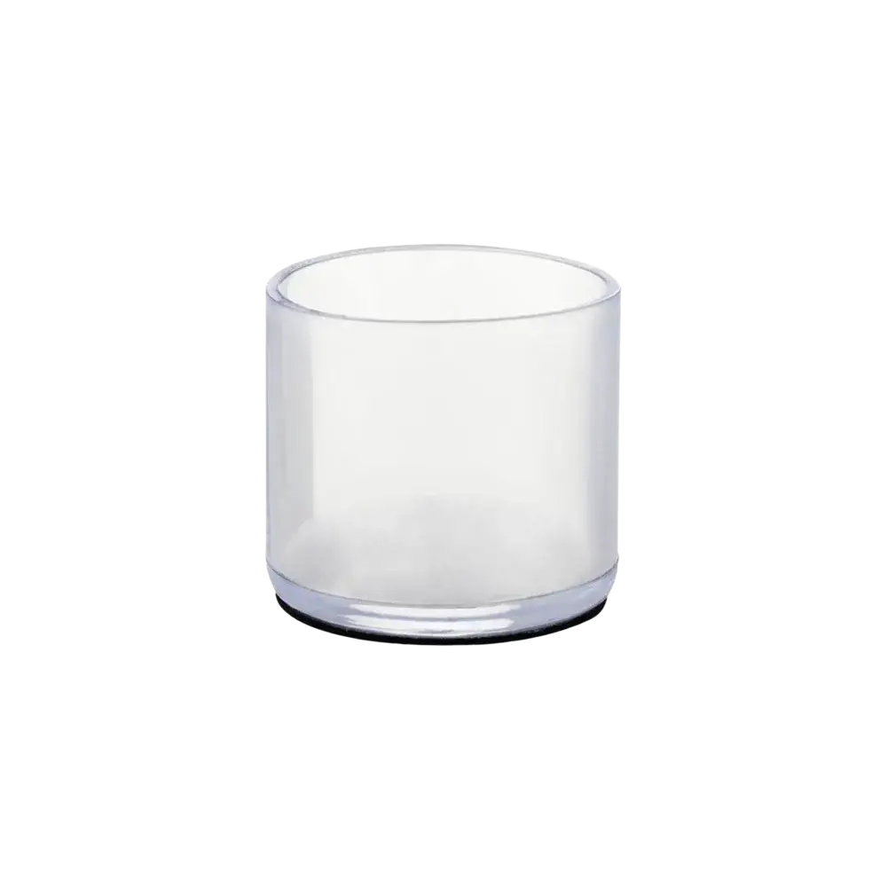 Transparent white high quality furniture leg protector caps with clear plastic cylindrical design and 22mm diameter