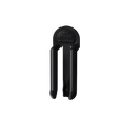 Black plastic durable trash bag clips with minimalist vertical slots for secure bin lids and shoe organization