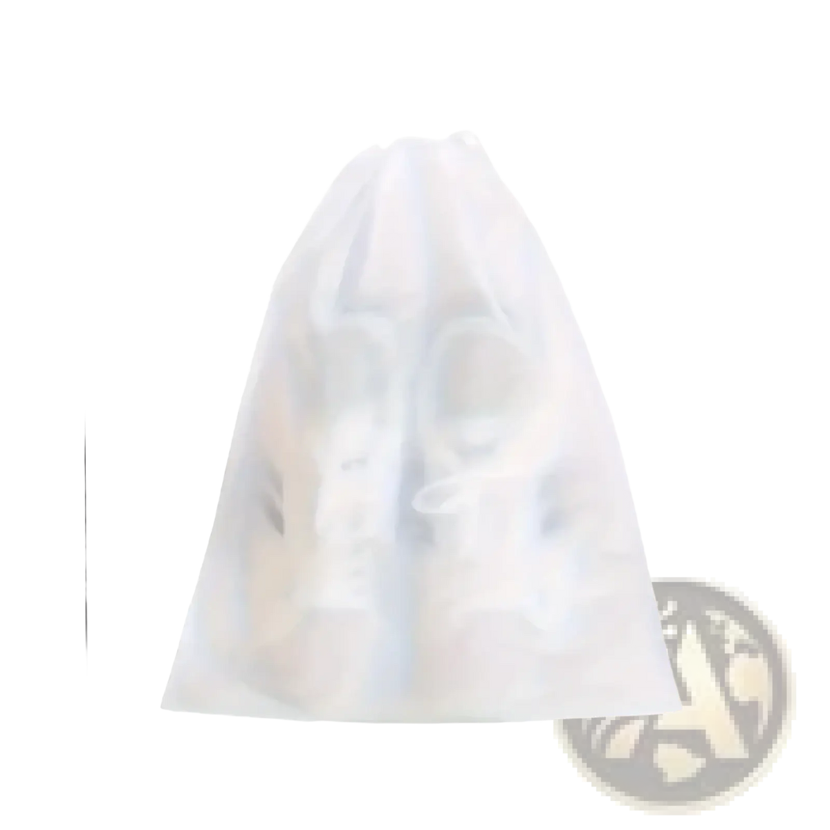 Transparent white mesh travel shoe bag with drawstring closure for organizing shoes 10pcs set