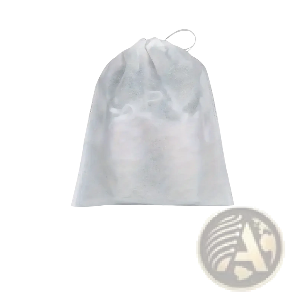 White sheer drawstring storage bag made of transparent material for travel shoe organization 10pcs set