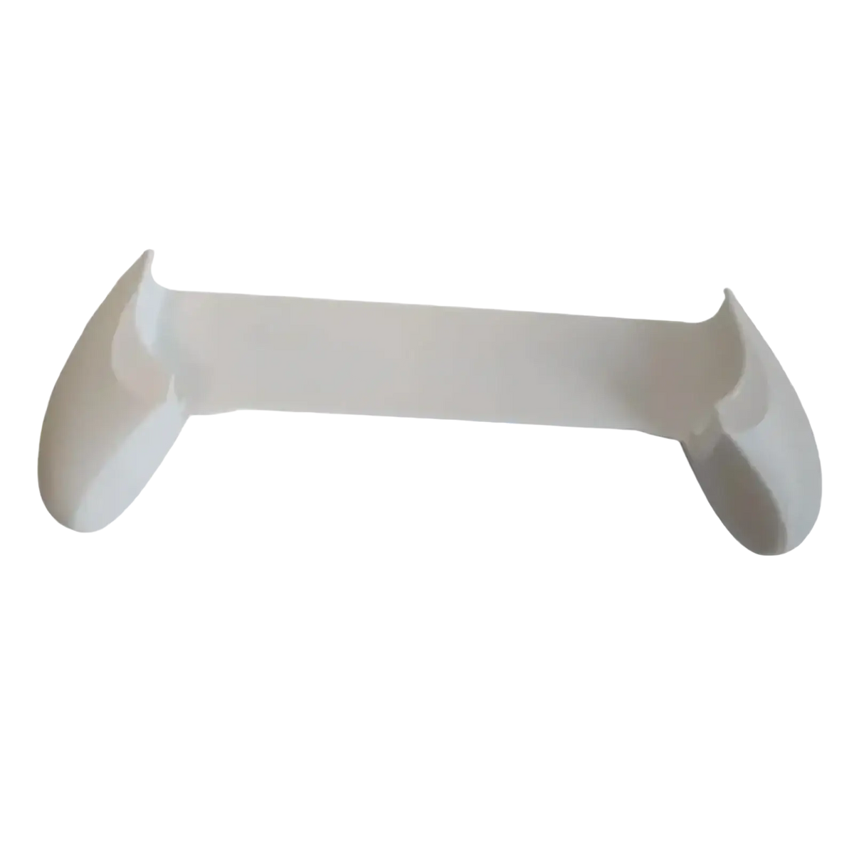 White plastic dental mouth gag with curved ergonomic handles in trimui smart ergonomic gaming grip handle design