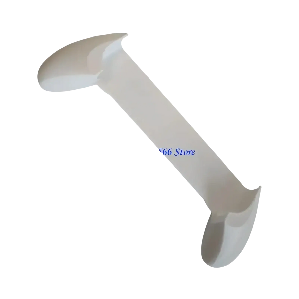 White plastic dental mouth mirror with smooth curved handle and two rounded ends from trimui smart ergonomic gaming grip handle