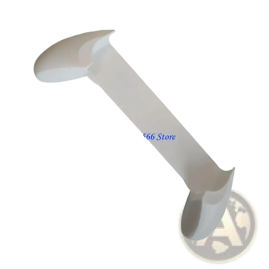 White plastic dental mouth mirror with smooth curved handle and two rounded ends from trimui smart ergonomic gaming grip handle
