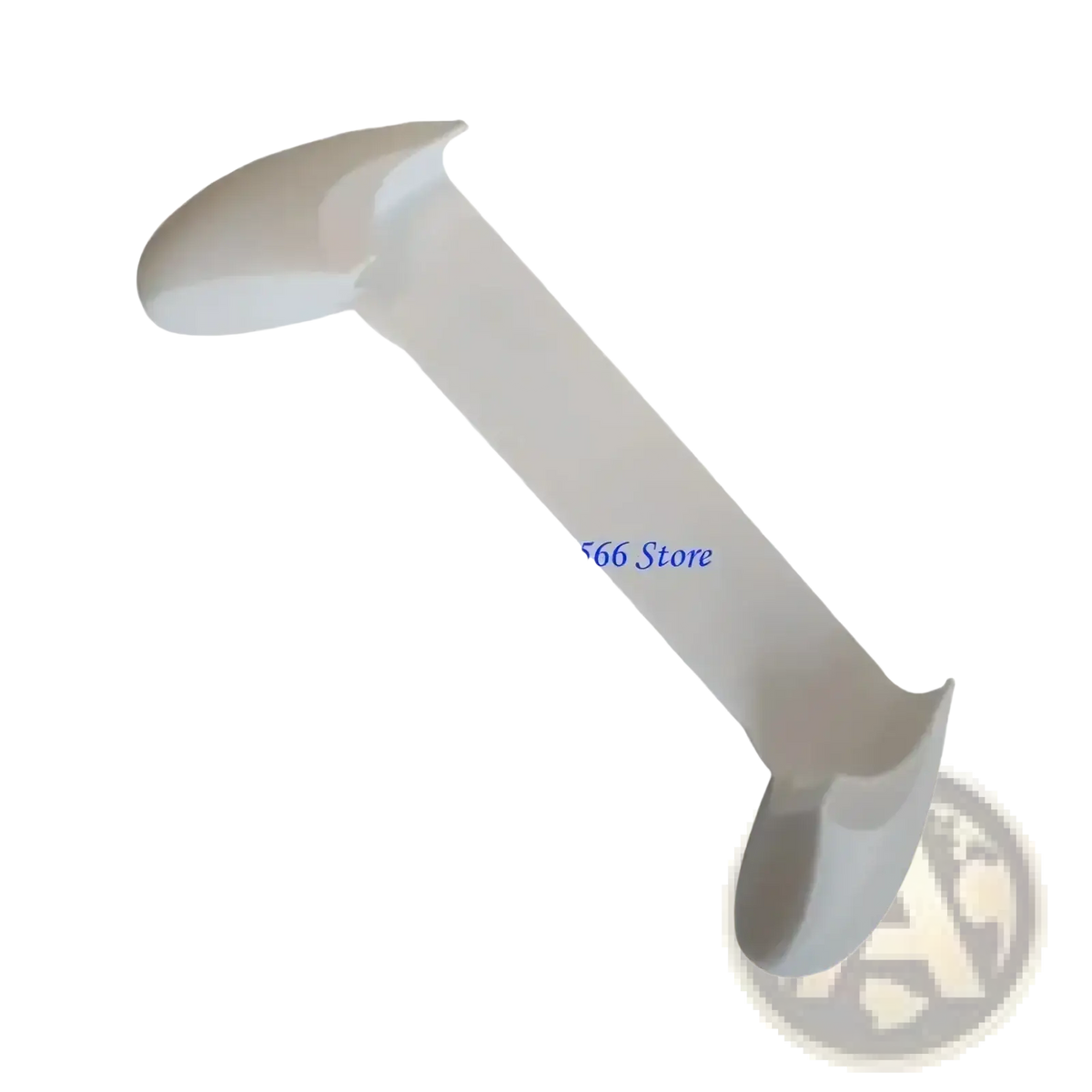White plastic dental mouth mirror with smooth curved handle and two rounded ends from trimui smart ergonomic gaming grip handle