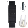 Truck cab travel hammock black mesh polyester with 244cm by 71cm black fabric backdrop two white support poles and carrying bag