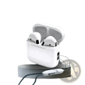 True buds5 wireless bluetooth earbuds in white with sleek plastic finish and matching charging case for hifi stereo sound