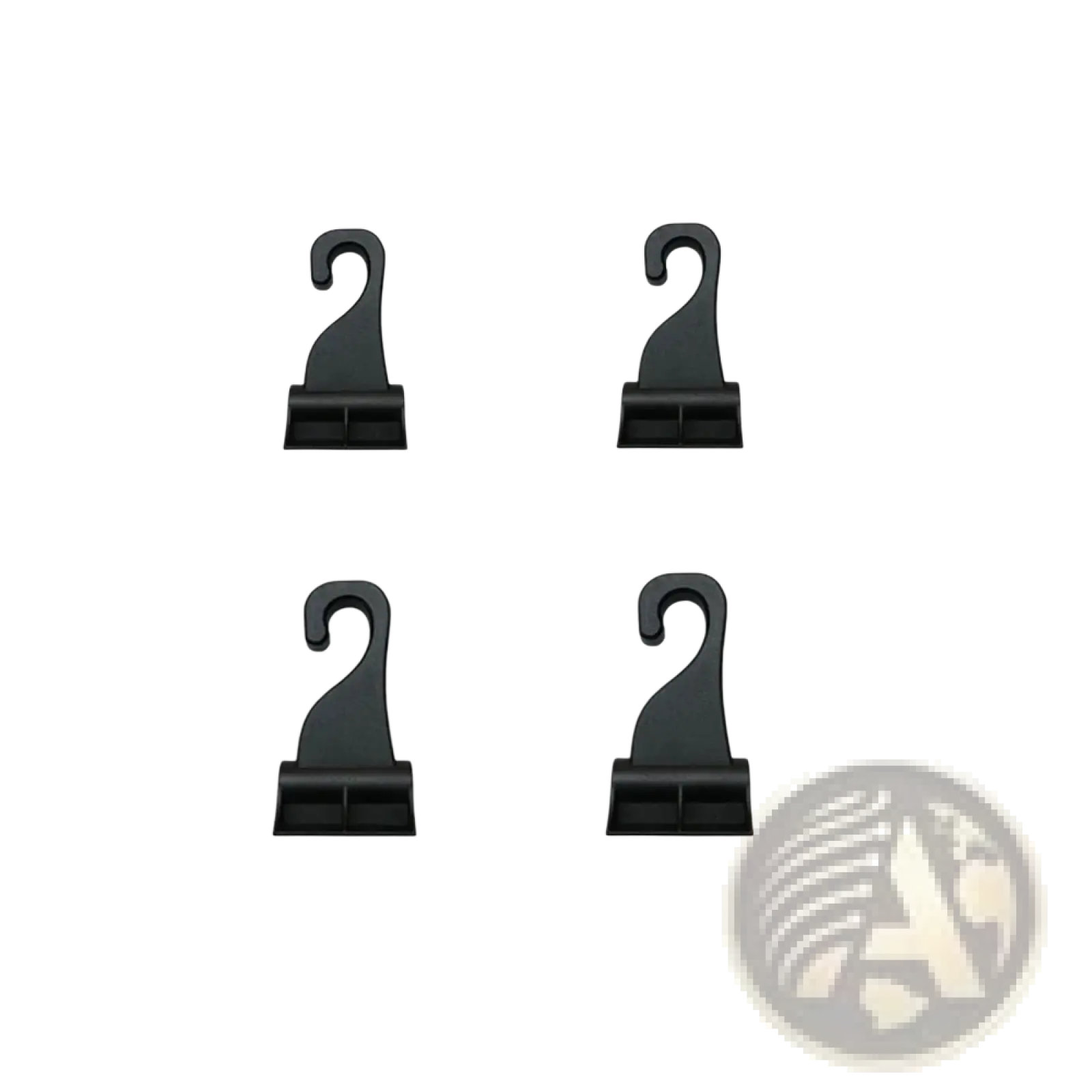 Black plastic trunk curtain clip replacement hook designed for hanging coats or bags in car doors