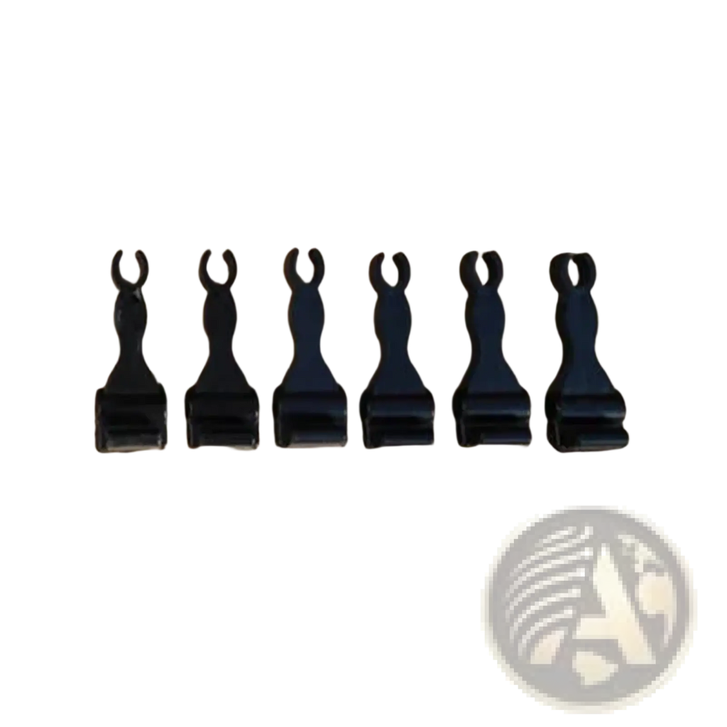 Black plastic clip-on belt loops made of durable plastic for secure attachment to pants in trunk curtain clip replacement hook auto fastener