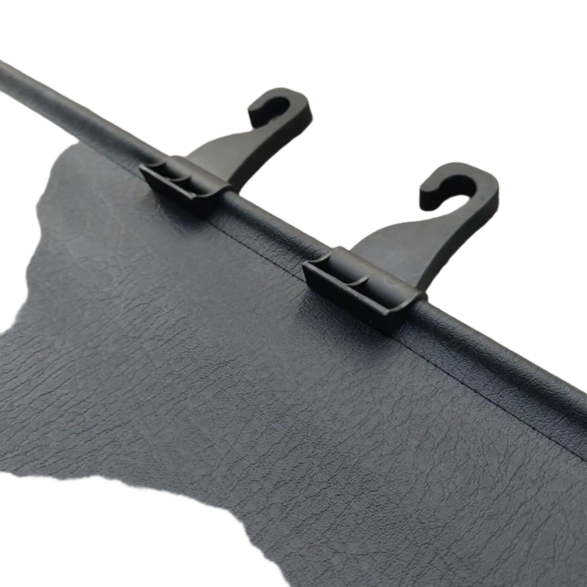 Black plastic trunk curtain clip replacement hook with textured matte finish for auto fastener seat belt buckle clips